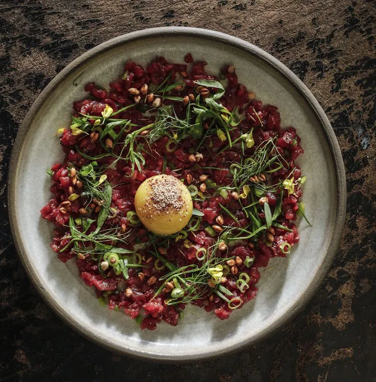 Beef Tartar With Aromatic Leaves and Sumac